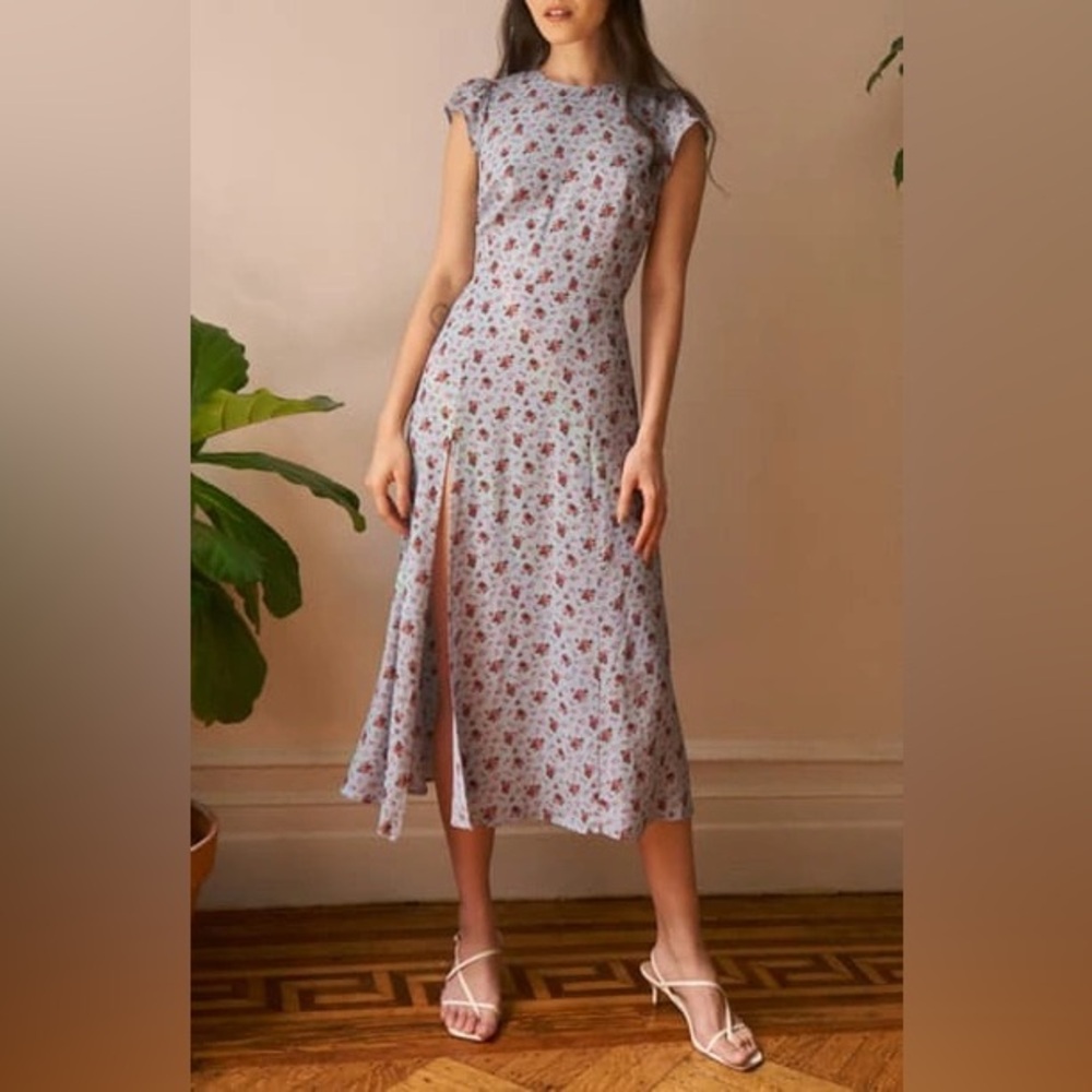 Brand New (NWT) Reformation Gavin Midi Dress - Petunia - Picture 4 of 12
